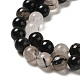Chapelets de perles en quartz rutile noir naturel G-R446-6mm-37-01-8
