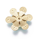 金色のトーン真鍮ビーズキャップ  エナメル  花  ミックスカラー  29.5x27x6mm  穴：0.8mm  内径：4mm KK-L173-10-3