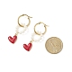 Anello con perline di conchiglia e orecchini a cerchio pendenti con cuore in lega EJEW-TA00172-4