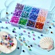 840 pièces 12 couleurs perles de verre craquelées peintes à la bombe CCG-YW0001-11-4