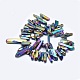 Electroplated Natural Quartz Crystal Beads Strands G-O164-12F-2