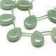 Teardrop Natural Green Aventurine Pendants Beads Strands G-L316-03-2