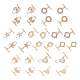 DICOSMETIC 14 Sets 7 Styles Golden T-Bar Jewelry Clasp Toggle Clasps Ring Connector Star Round Heart Bracelet Closure Clasps Brass OT Fastener Clasps for Necklace Jewelry Making KK-DC0002-63-1
