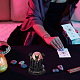 水晶球の陳列台  不透明なラジンバステト猫の女神像ガラスボールホルダー  ブラック  6.2x7.2cm ODIS-WH0001-40-5
