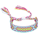 Bracelet cordon polyester-coton motif losange tressé FIND-PW0013-001A-26-1