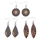 ANATTASOUL 3 Pairs 3 Style Alloy Lotus Flower Dangle Earrings for Women EJEW-AN0004-15-1