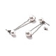 Longue chaîne avec boucles d'oreilles pendantes en perles rondes en plastique STAS-D179-06P-2