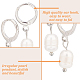 FIBLOOM 2 Pairs 2 Colors Plastic Imitaion Pearl Beaded Dangle Leverback Earrings EJEW-FI0001-03-3