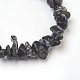 Natural Snowflake Obsidian Chip Beads Anklets AJEW-AN00229-04-2