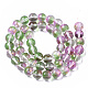 Chapelets de perles en verre peinte par pulvérisation transparent GLAA-N035-03C-B01-2