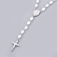Collares de cuentas de rosario de 304 acero inoxidable NJEW-F240-01P-3