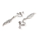 5 Pairs 5 Styles Tibetan Style Alloy Feather Earrings Sets EJEW-JE04454-3