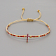 Bracelets réglables de perles tressées avec cordon en nylon BJEW-C011-08A-2