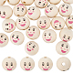 OLYCRAFT 40Pcs Smiling Face Wooden Beads 21.5mm Round Painted Wooden Beads with 5mm Large Hole Head Beads Round Wood Beads Spacer Beads Loose Beads for DIY Crafts Hanging Decorations Jewelry Making WOOD-OC0003-55-1
