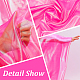 Nbeads 約 4.4 ヤード (4 メートル) 虹色のホログラフィック ガーゼ生地  1.5 メートル幅レーザーポリエステル生地ブライダルソリッド薄手のポリエステル生地ボルトウェディングドレスの装飾 diy 工芸品  濃いピンク DIY-NB0008-52B-3
