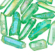 OLYCRAFT 30Pcs Quartz Crystal Points Yoga Amulet Chakra Set Tumbled Stones Bulk Quartz Crystal Sticks Spikes Electroplated Natural Quartz Crystal Bead for Jewelry Making - Spring Green G-OC0002-53A-1