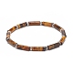 Bracelet extensible perlé colonne oeil de tigre naturel BJEW-JB08989-04-1