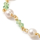 Braccialetti con perline di vetro e perle naturali BJEW-C051-46G-2