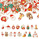 Pandahall 32 個 16 スタイルクリスマステーマ合金エナメルペンダント  混合図形  ミックスカラー  17.5~27x9.5~21x1~2.5mm  穴：1.6~2mm  2個/スタイル ENAM-TA0001-64-1