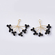 Perles de rocaille en verre pendentifs enveloppés de fil FIND-S321-06A-2