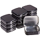 BENECREAT 12 Pack 2.5x2x0.6 Black Rectangular Metal Hinged Tins Storage Containers for Candy Crafts Pins and Home Kitchen Office Storage CON-BC0005-45-1