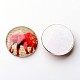 Motif d'éléphant lumineux dôme / verre demi-rond dos plat cabochons pour les projets de bricolage GGLA-L010-14mm-K04-3