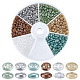 Pandahall elite 30g 6 colori colori lustro perline di semi di vetro ceco, colori metallici, 2-foro, ovale, colore misto, 5x3.5x2.5mm, Foro: 0.9 mm, 5 g / colore