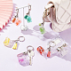 OLYCRAFT 6 Sets Fruit Milkytea Keychain Kit Mini Milky Tea Keychains Mixed Color Mini Cup Pendant Charms with Tassel and Key Rings for Key Chains DIY Jewelry Making DIY-OC0004-40-5