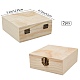 Gorgecraft 2 個未完成の木製ボックス小さな木製クラフト ボックス ヒンジ付きの蓋とフロント クラスプ diy イースター アート趣味ジュエリー ボックス  4.7 x 5インチ CON-WH0072-13-2