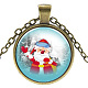 Collane con pendente in vetro a tema natalizio NJEW-J056-B953-AB-1