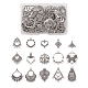 PandaHall Jewelry 60Pcs 15 Style Tibetan Style Alloy Chandelier Component Links FIND-PJ0001-26-2