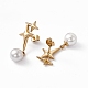 Orecchini di perle finte di plastica e orecchini a stella EJEW-L282-13G-2