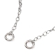 Piezas de collar de cadenas tipo cable de plata de ley 925 chapadas en rodio STER-B001-03P-B-2