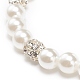 Pulsera elástica con cuentas de imitación de perlas y rhinestone de plástico abs con amuleto de aleación para mujer BJEW-JB08526-03-6