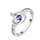 Laiton coeur anneaux de zircone cubique pour les femmes RJEW-BB09003-7-1