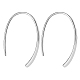 Pendientes colgantes ovalados simples de plata de ley chapados en rodio para mujer JE1080A-1