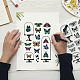 Globleland farfalla campione francobolli trasparenti serie di copertura in vetro farfalla falena silicone francobolli trasparenti per scrapbooking fabbricazione della carta album di foto decorazione artigianato fai da te DIY-WH0448-0169-2