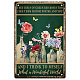 Creatcabin Panneau en métal avec fleurs en forme de papillon - Plaque vintage - Décoration rétro - Galerie d'art mural - Vase de fleurs à suspendre - Peinture avec citations pour jardin - Cadeaux d'été - 8x12 AJEW-WH0157-668-1