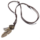 Einstellbar Retro-Zink-Legierung Anhänger und Lederband Lariat Halsketten für Männer NJEW-BB15987-A-1