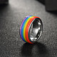 316l arcobaleno in acciaio al titanio anelli a larga banda alla moda RJEW-BB07180-6B-4