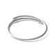 304 bracelet manchette ouvert en acier inoxydable avec perle ovale BJEW-C031-01P-2