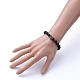 Natural Black Agate Beads Stretch Bracelets X-BJEW-JB05233-4
