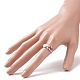 Плетеное кольцо на палец из стеклянных бусин RJEW-TA00063-3