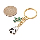 Porte-clés pendentif en émail en alliage de panda et de bambou KEYC-JKC00629-03-2