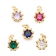 Brass Inlaid Clear Cubic Zirconia Charms KK-A161-34G-1