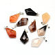 Faceted Rhombus Natural & Synthetic Mixed Stone Pendants G-R313-M-2