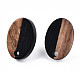 Accessoires de boucles d'oreilles en résine opaque et bois de noyer MAK-N032-004A-B01-2