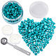 CRASPIRE 210 Pieces Sealing Wax Beads Set Wax Seal Beads Kit with 1Pcs Melting Spoon and 2Pcs Tealight Candles for Wax Seal Stamp Letter Wedding Gift (Turquoise) TOOL-CP0001-03F-1