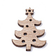 未染色の木製ペンダント  クリスマスツリー  バリーウッド  30.5x21.5x2.5mm  穴：1mm X-WOOD-S040-18-1