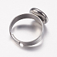 Componentes de anillos de dedo de 201 acero inoxidable ajustables STAS-I097-038P-3